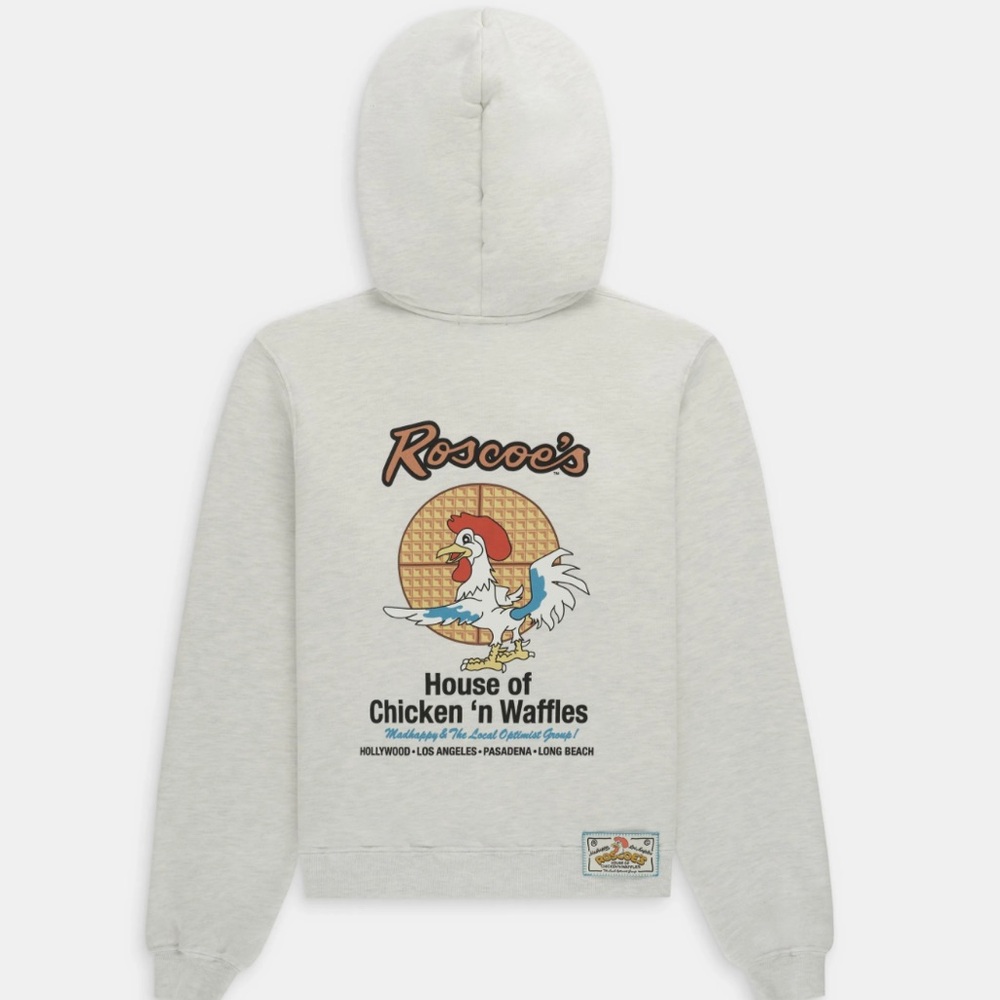 Madhappy × Roscoe's Chicken & Waffles Fleece Hoodie Pullover in Ash Heather